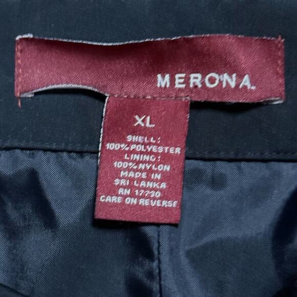 Vintage Merona Overcoat Mens Black Button Down Cloak Jacket Y2K Size XL - Picture 5 of 6